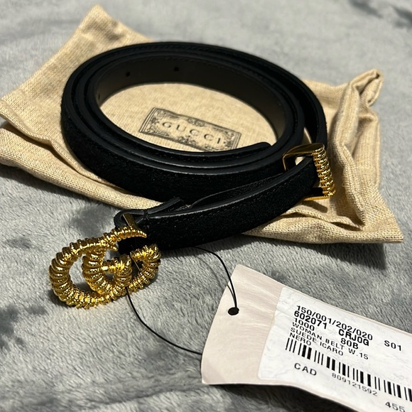 Gucci Suede belt with torchon Double G buckle - Picture 3 of 6